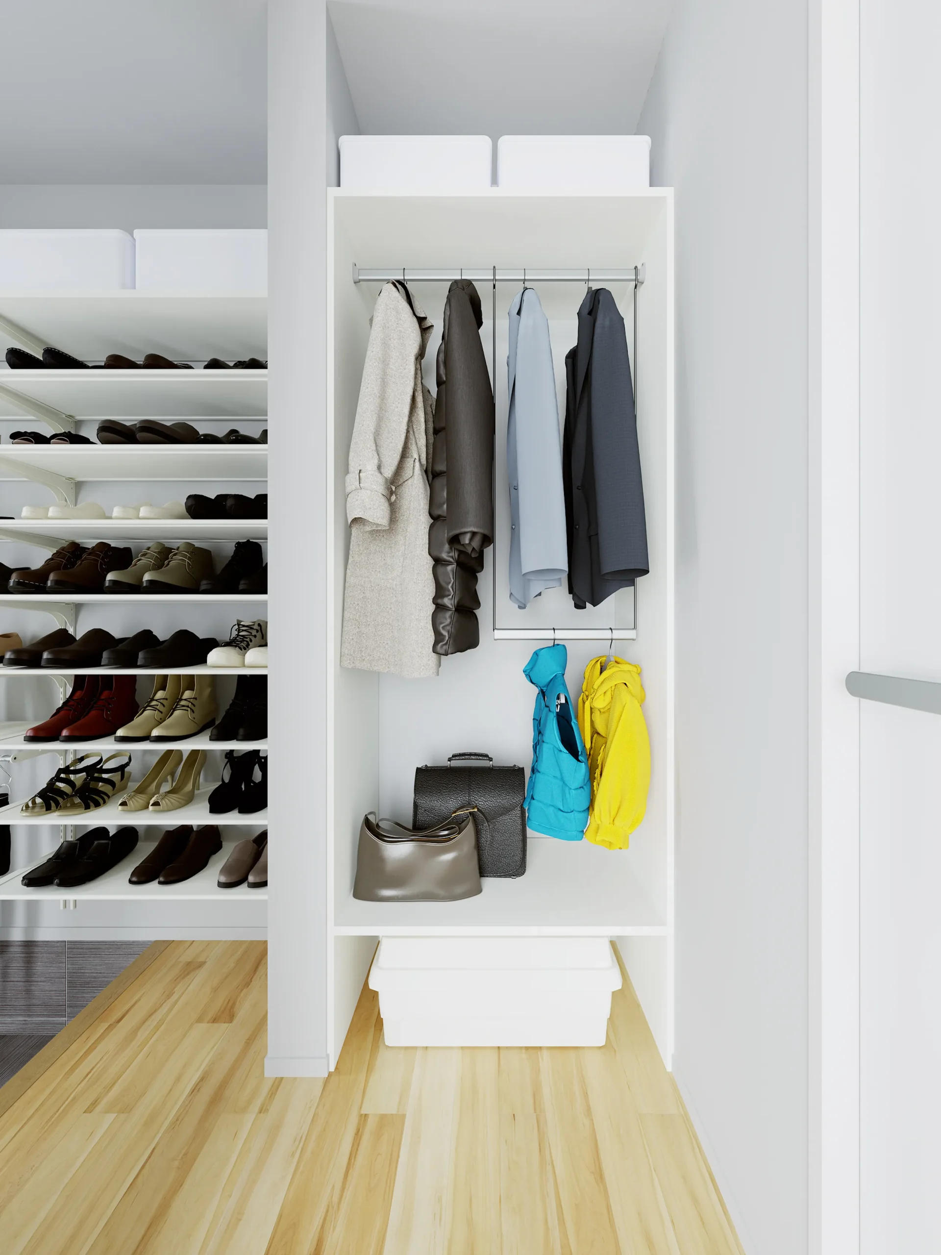 ノエル3の玄関のアウター収納イメージ