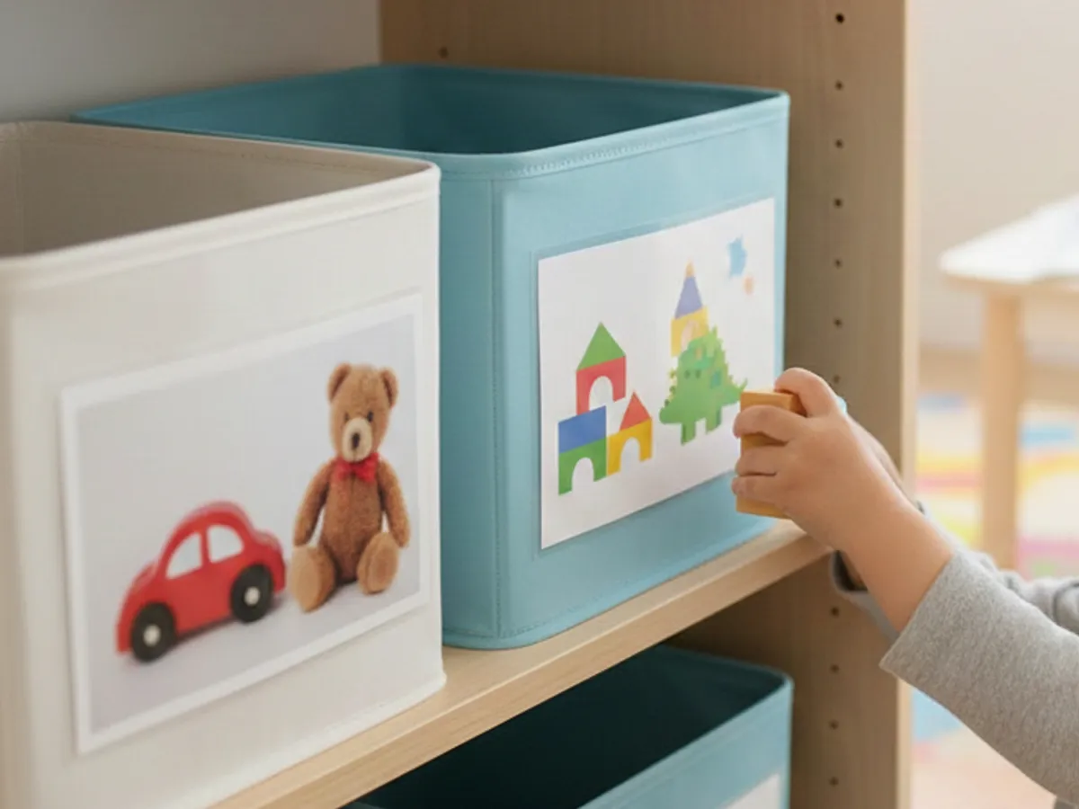 収納ボックスにラベリングしたイメージ