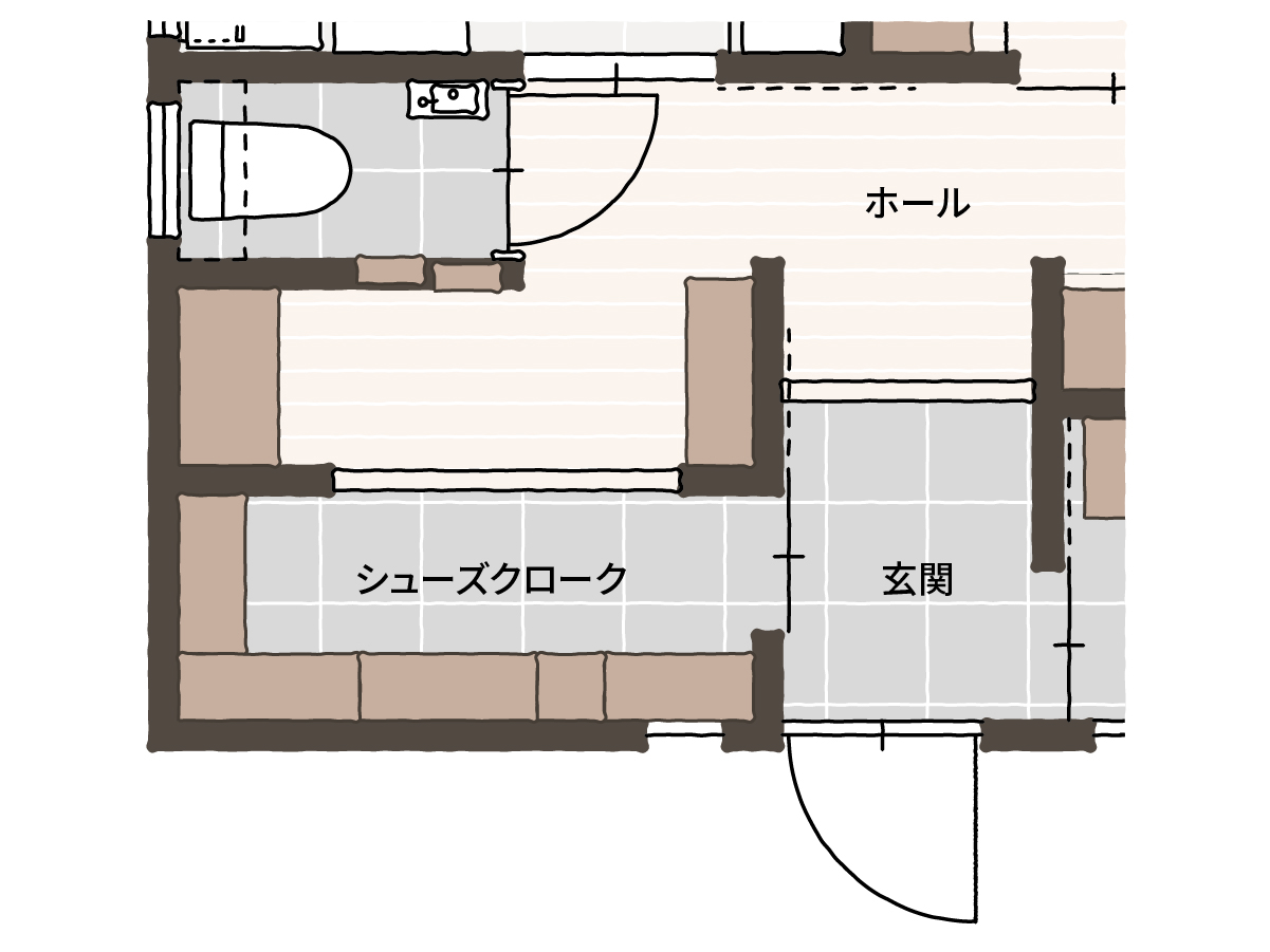 大阪ショールーム（田中家）の玄関の間取り