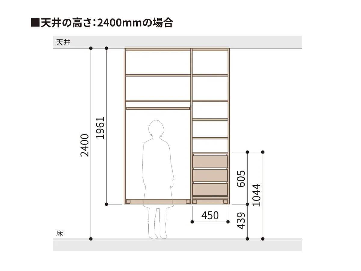 フレーム引出しの設置例