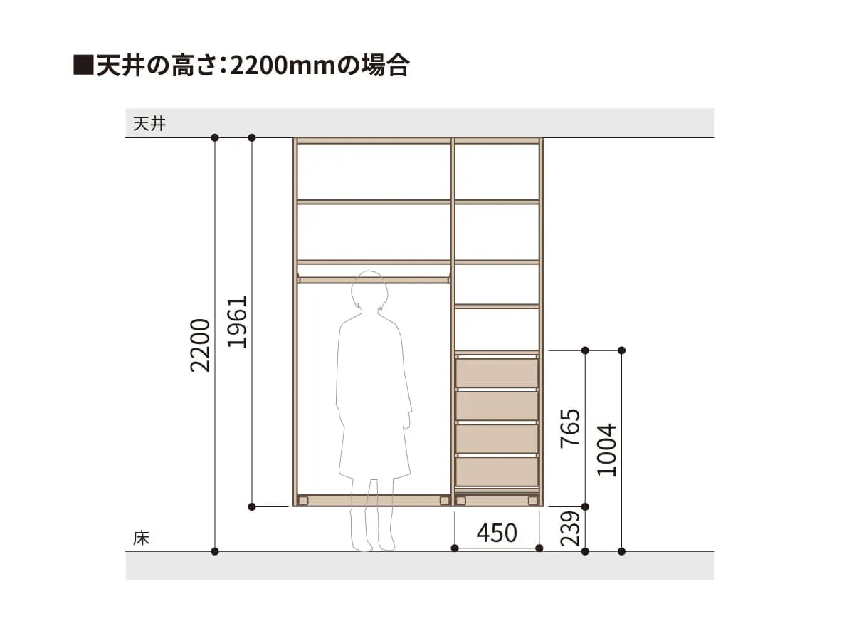 フレーム引出しの設置例